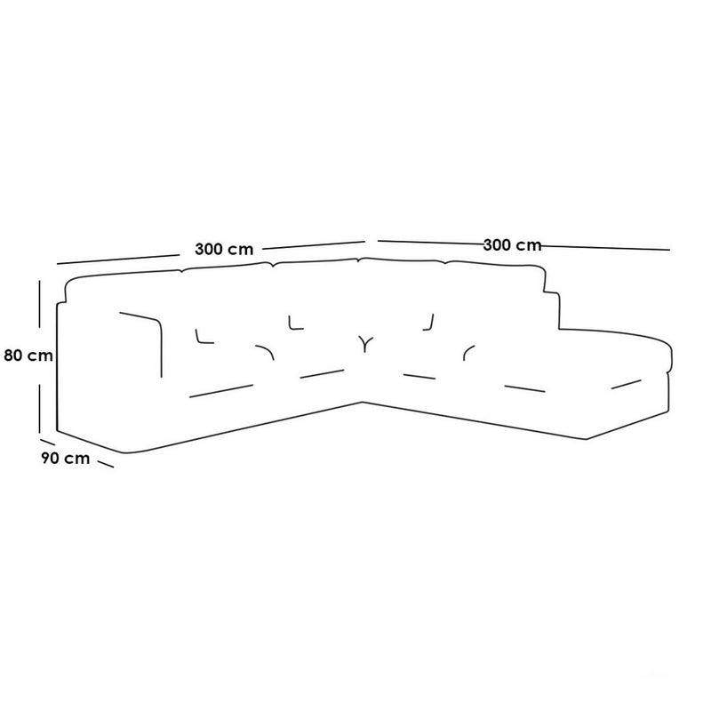 ملاذ هاوس أرائك سويدية على شكل حرف L مصنوعة من الخشب السويدي وقماش الكتان - بيج - Image 2